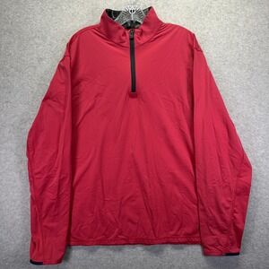Greyson Pullover Mens 2XL Red 1/4 Zip Mock Neck Golf Lightweight Stretch Top